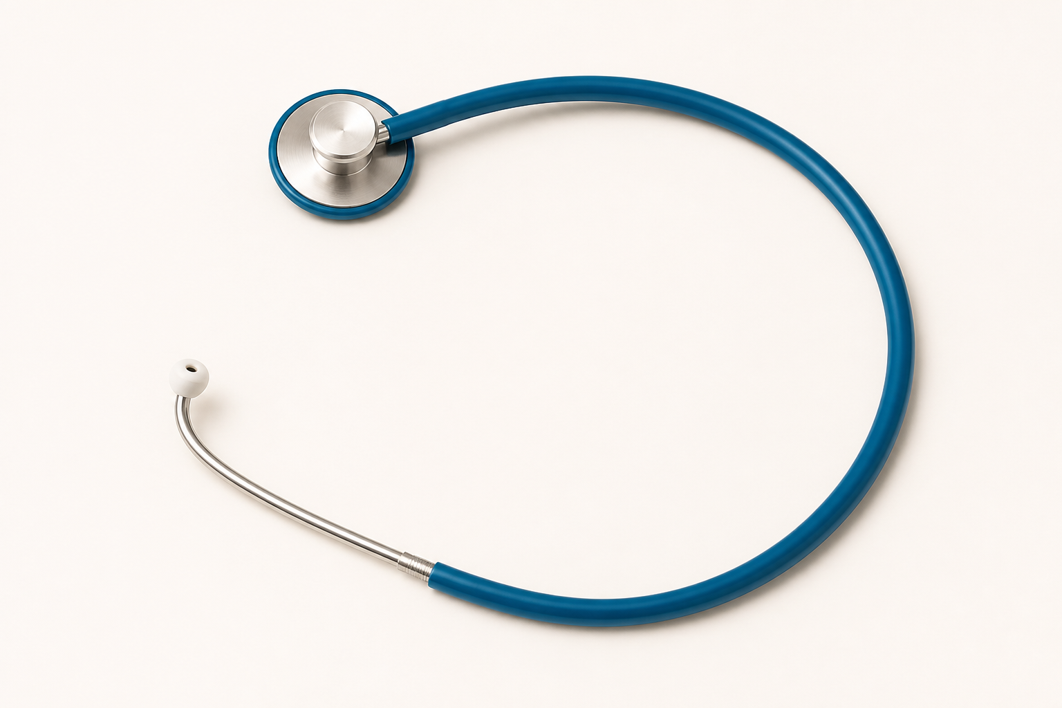 Le stéthoscope bleu à un seul embout utilisé pour écouter l’affiche
